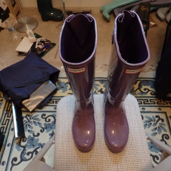 Rare PURPLE Hunter rain boots wellies Excellent condition US woman's 10 - Picture 5 of 5